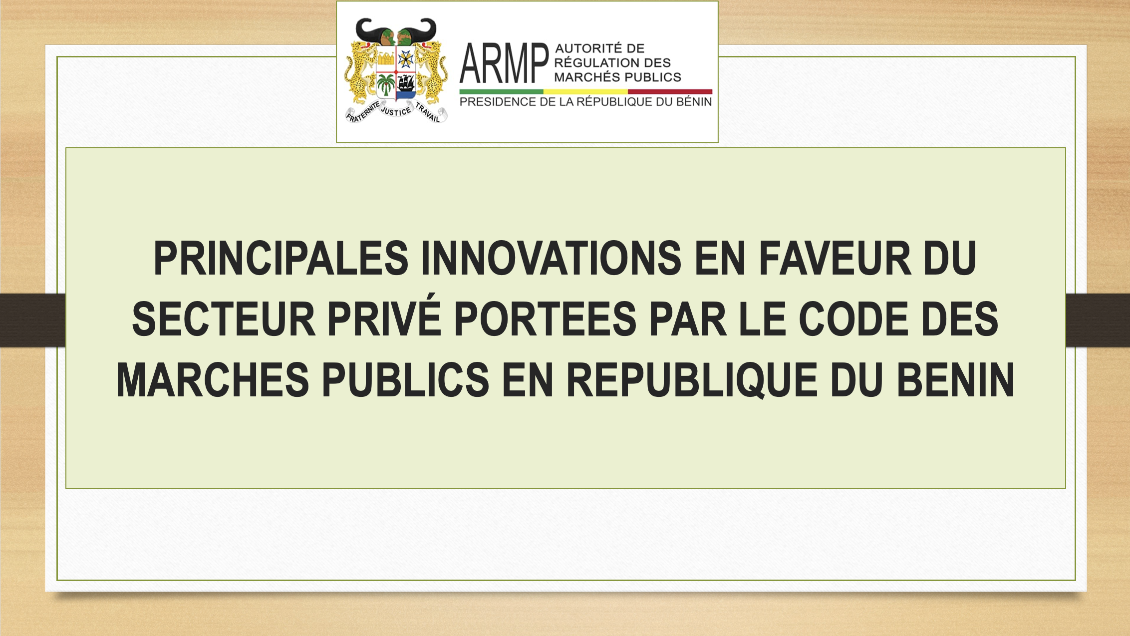 Principales innovations en faveur du secteur privé portées par le code des marchés publics